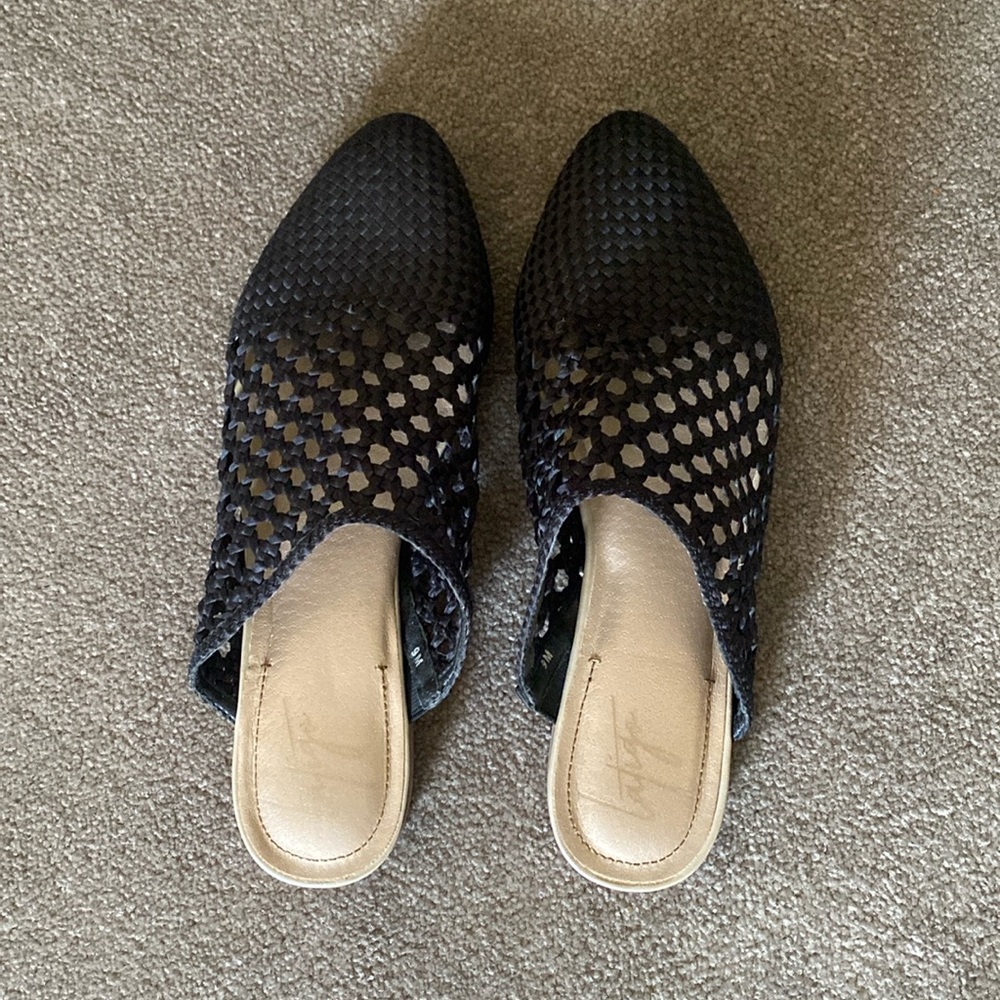 Black Latigo nylon mules